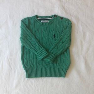 Ralph Lauren 12 month green cable-knit sweater